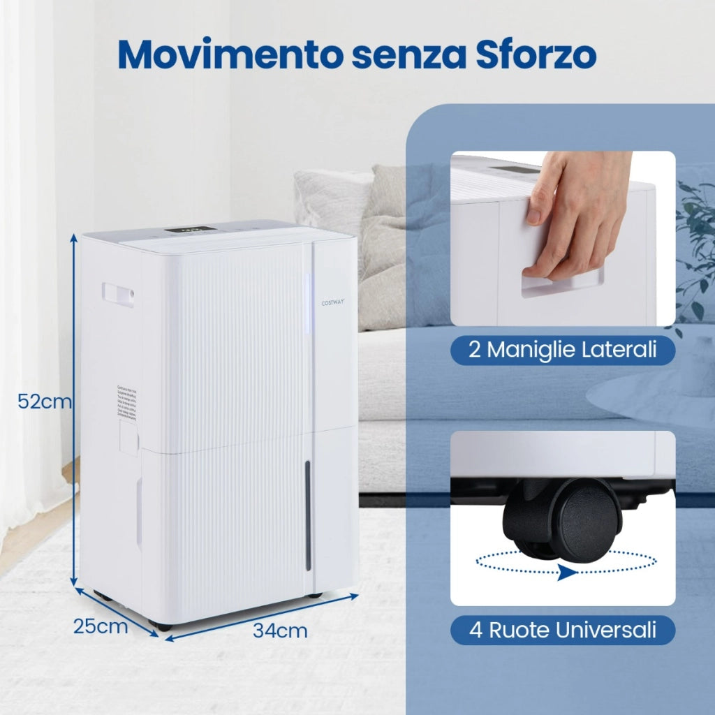 Deumidificatore 40 L/giorno per casa con 3 modalit¨¤, Deumidificatore a risparmio energetico per bagno-Condizionatori aria