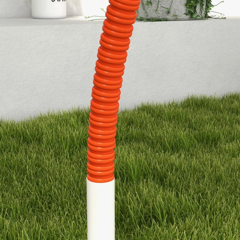 Set di agility per cani, 4 pezzi, inclusa borsa per il trasporto, in plastica, 89x69x99 cm, bianco+arancione