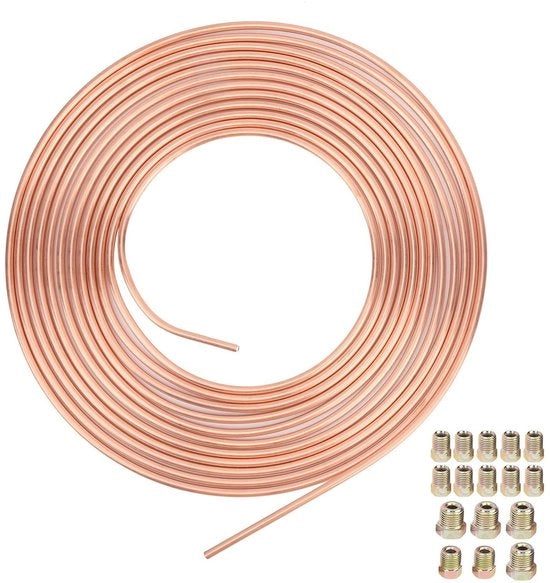 Cavi di frenatura 25ft - Set di cavi di frenatura - Coppia di cavi di frenatura in acciaio inossidabile - Flessibili - Sistemi idraulici - Molteplici applicazioni - Frenatura di emergenza
