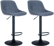 Sgabello da bar 2er Loft blu,Tessuto