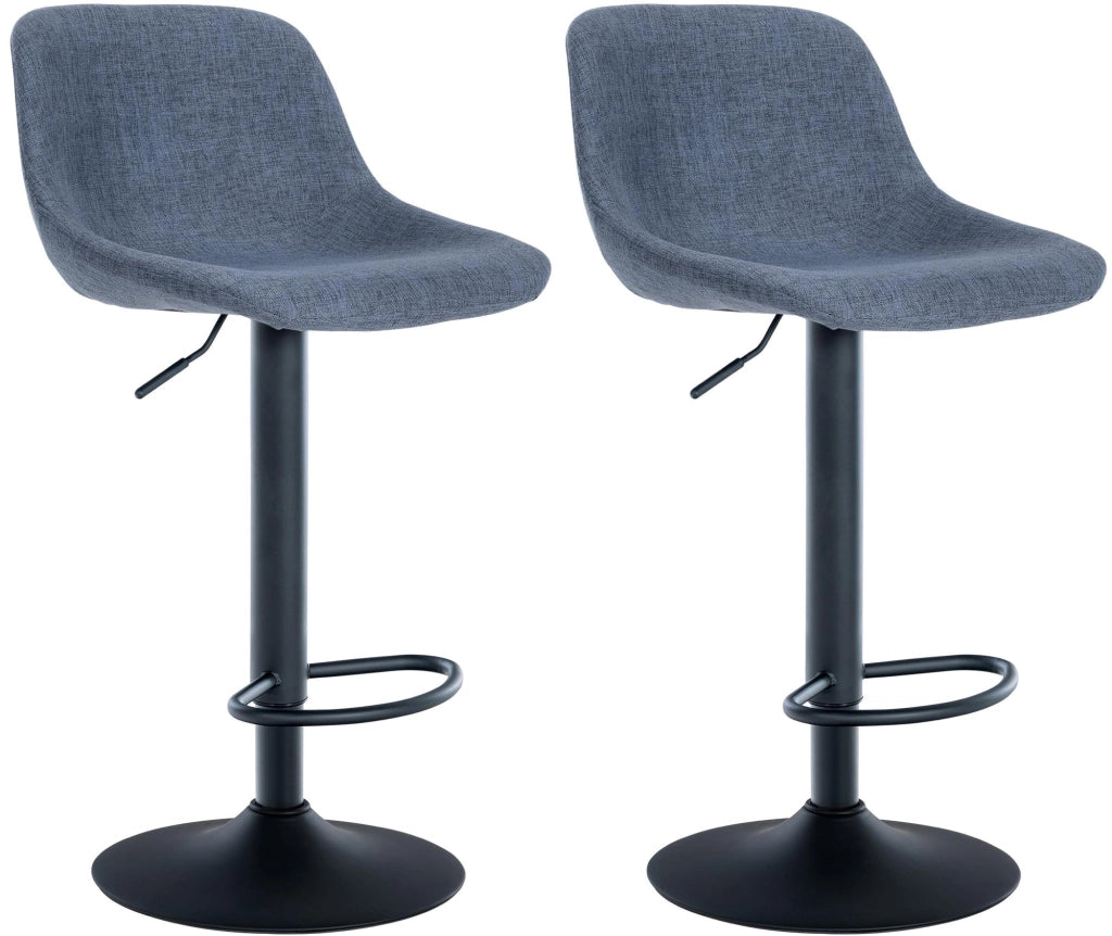 Sgabello da bar 2er Loft blu,Tessuto