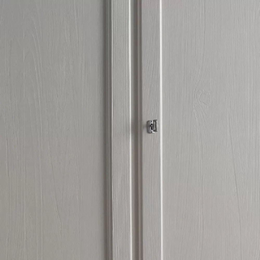 Armadio shabby 2 ante 2 cassetti in legno massello grigio l.118 p.65 h.218 - Mobili 2G