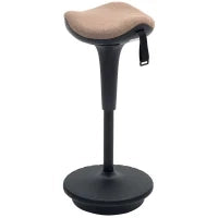 Sgabello oscillante, seduta regolabile, girevole, ergonomico, 34 x 34 x 68,5-83,5 cm, Marrone