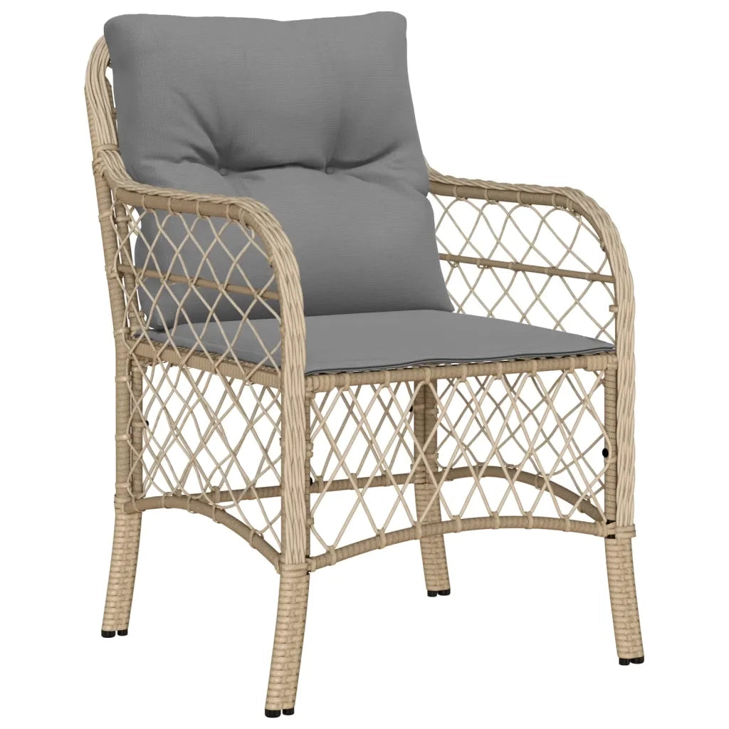 Set Pranzo da Giardino 7 pz con Cuscini Beige Misto Polyrattan 3212064