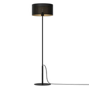 Lampada da terra loft nera oro paralume rete E27 Luminex