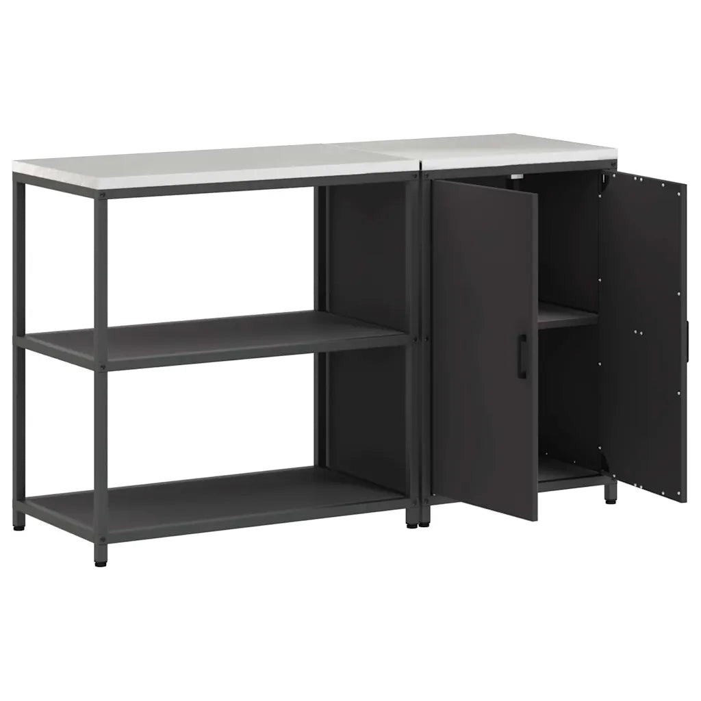 Set di Stoccaggio per Cucina con lo scaffale 2 pcs Nero 3392659
