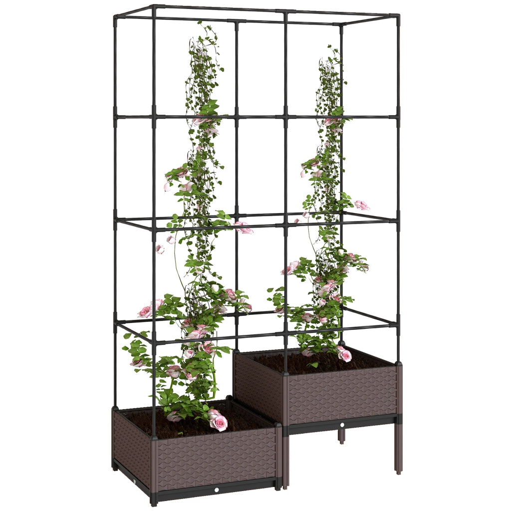 Jardinera con graticcio metallico per piante rampicanti ¨C Minimal ¨C 100x50x174 cm nero