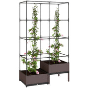 Jardinera con graticcio metallico per piante rampicanti ¨C Minimal ¨C 100x50x174 cm nero
