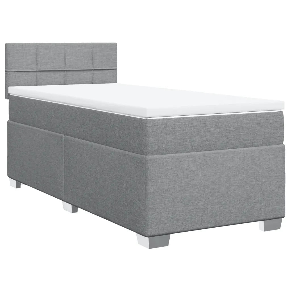 Giroletto a Molle con Materasso Grigio Chiaro 90x200 cm Tessuto 3285771