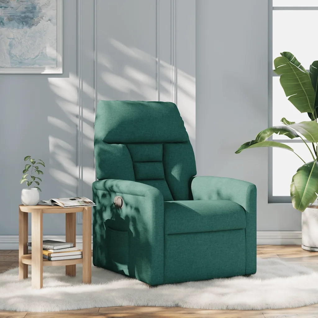 Poltrona Reclinabile in Tessuto Verde Scuro 4015548
