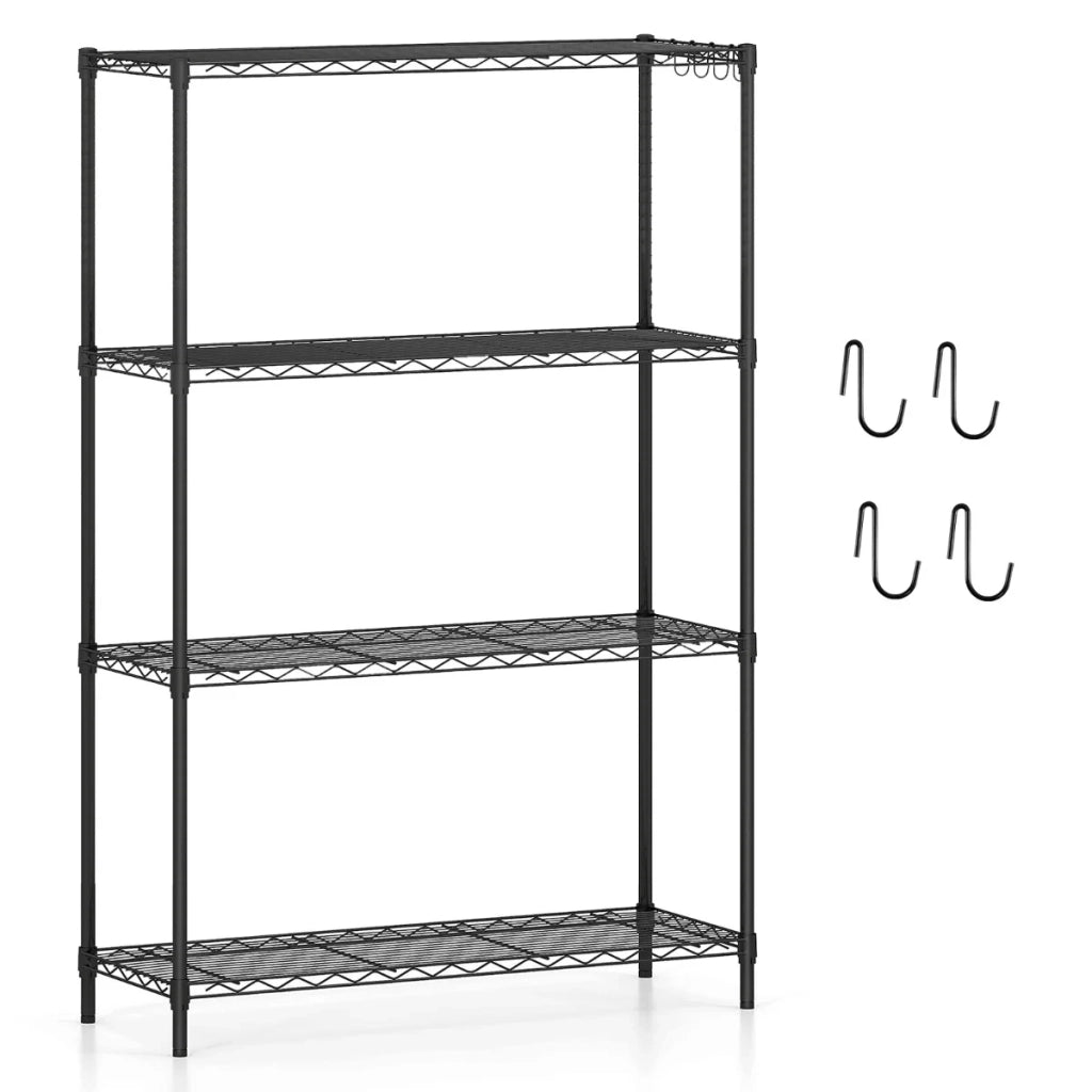 Scaffale portaoggetti a 4 ripiani 91 x 35 x 138,5 cm regolabile versatile design contemporaneo metallo nero 20_0020871