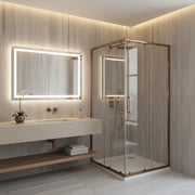 Cabina Doccia Rea City 90x90 Brush Copper senza piatto doccia