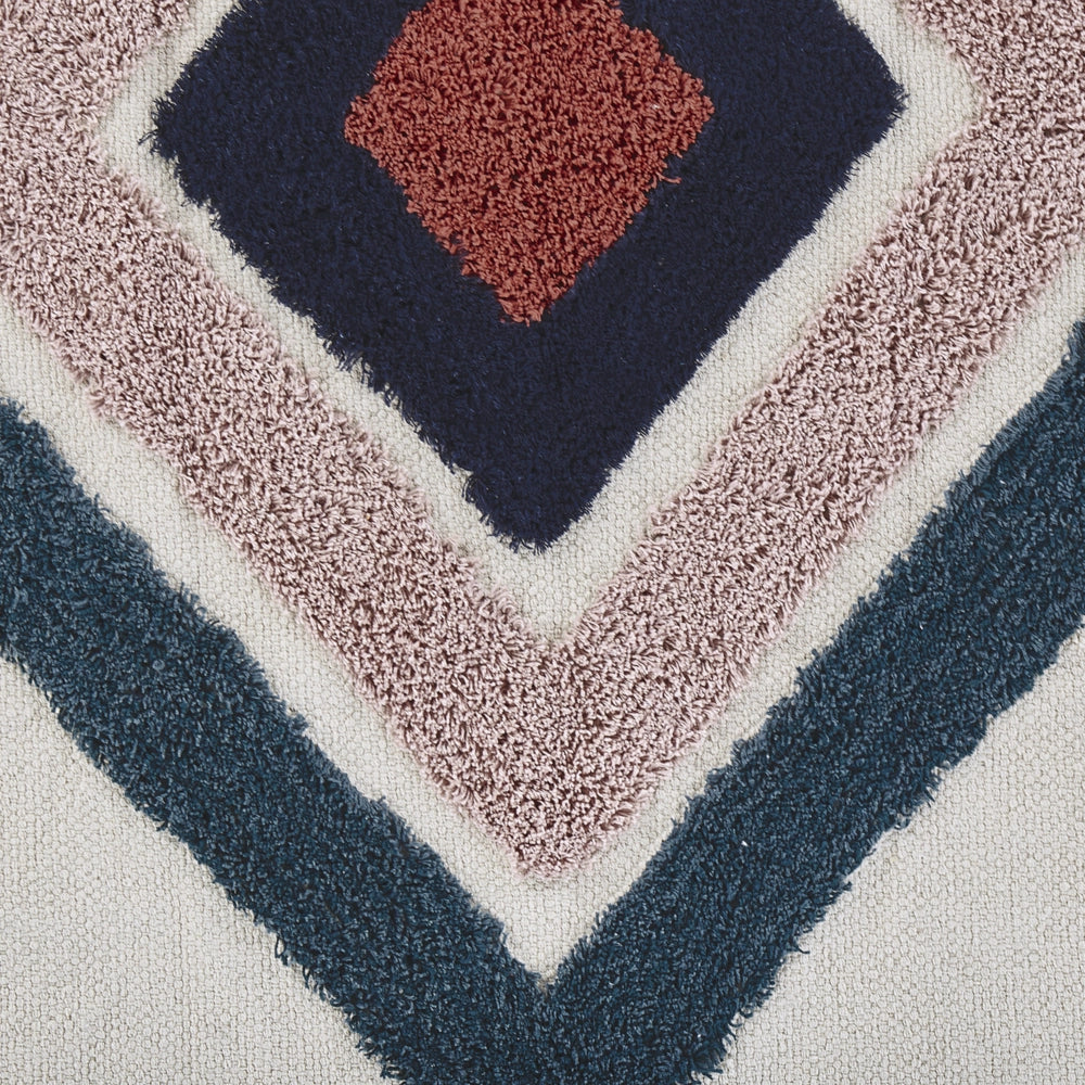 Tappeto di cotone Multicolore con motivo geometrico fatto a mano 80 x 150 cm