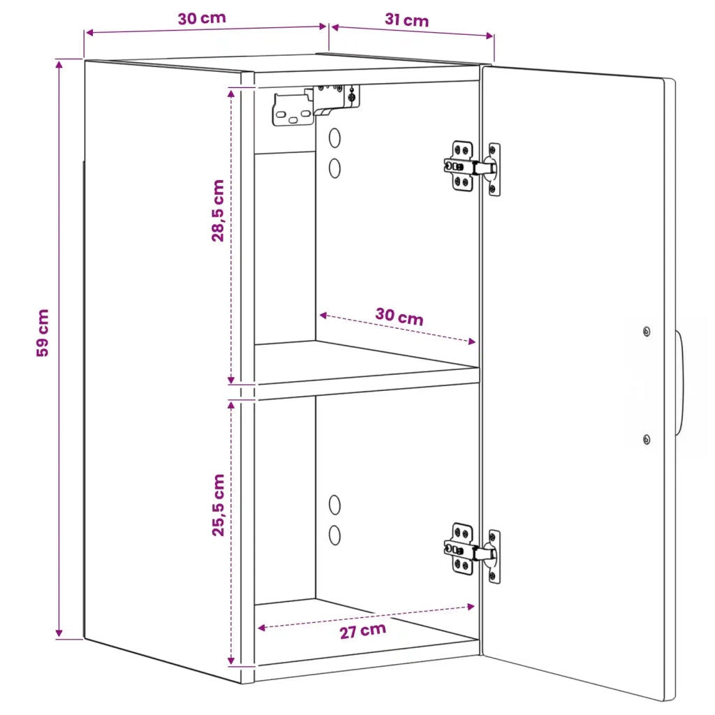 Armadio da bagno a muro HAARLEM Bianco 30 x 31 x 59 cm 896805