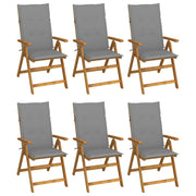 Sedie da Giardino Pieghevoli 6 pz con Cuscini Massello Acacia cod mxl 5556