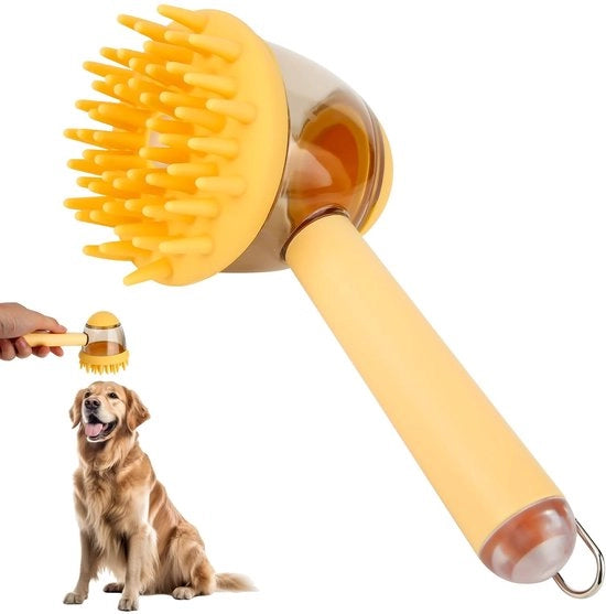 Borsetta 3-in-1 con Dispensatore di Sapone - Spazzola per Animali da Casa - Cane/Gatto - Strumento di Massaggio - Strumento per Sciogliere - ABS 18,5 x 8,5 cm - Spazzola per Animali da Casa