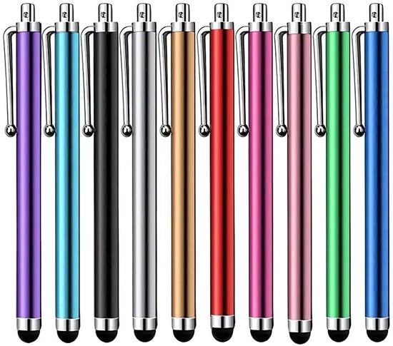 Penna Stilo [10 pezzi] Pennelli capacitivi universali per touchscreen per tablet, iPad Mini, iPad Pro, iPad Air, smartphone, Samsung Galaxy - diverse colori