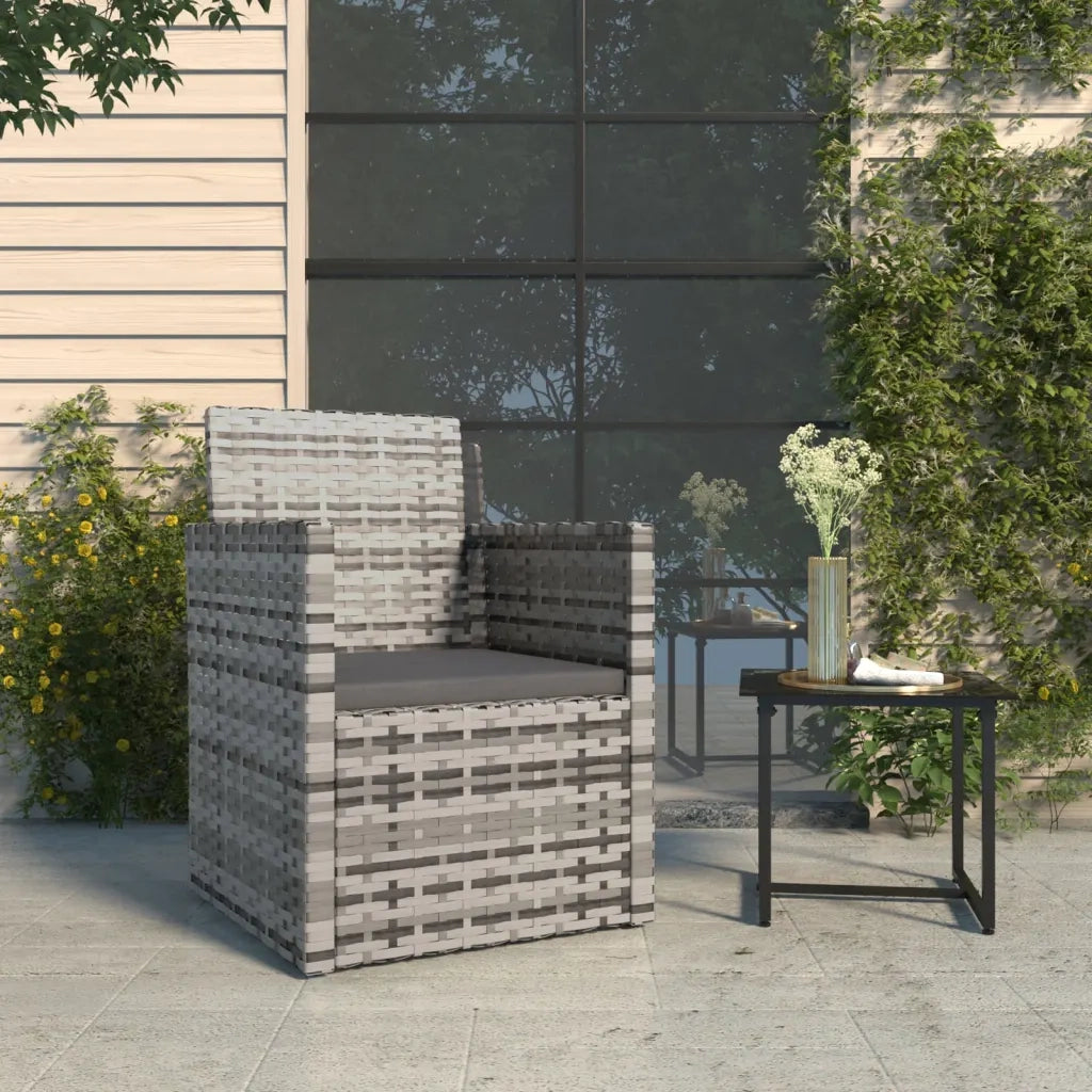 Poltrona da Giardino con Cuscino Grigio in Polyrattan CFW2013247