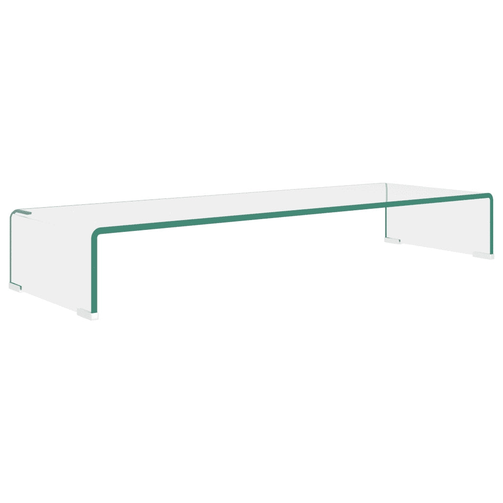 Mobile/Rialzo Porta TV-Supporto per TV in Vetro Trasparente 90x30x13 cm