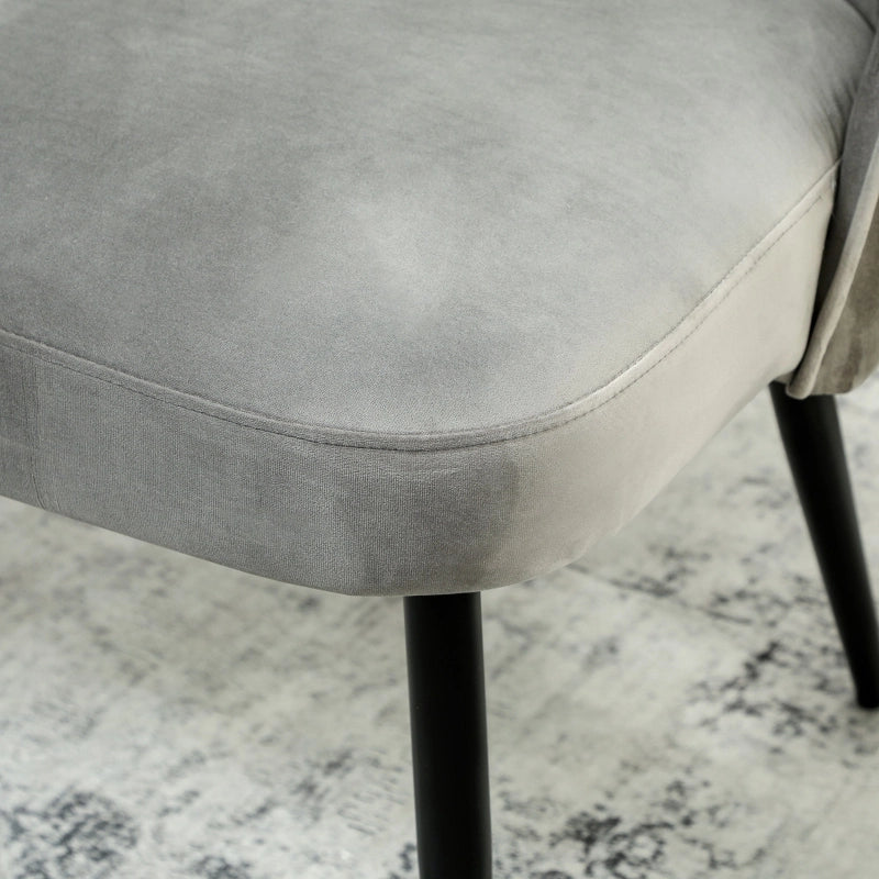 Divano a 2 posti moderno con schienale ergonomico, imbottitura spessa e struttura in metallo e legno, grigio