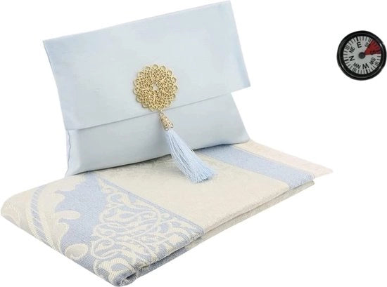 Abbigliamento per preghiera islamica - Tappeto - Inclusa borsa - Comfortevole - Blu