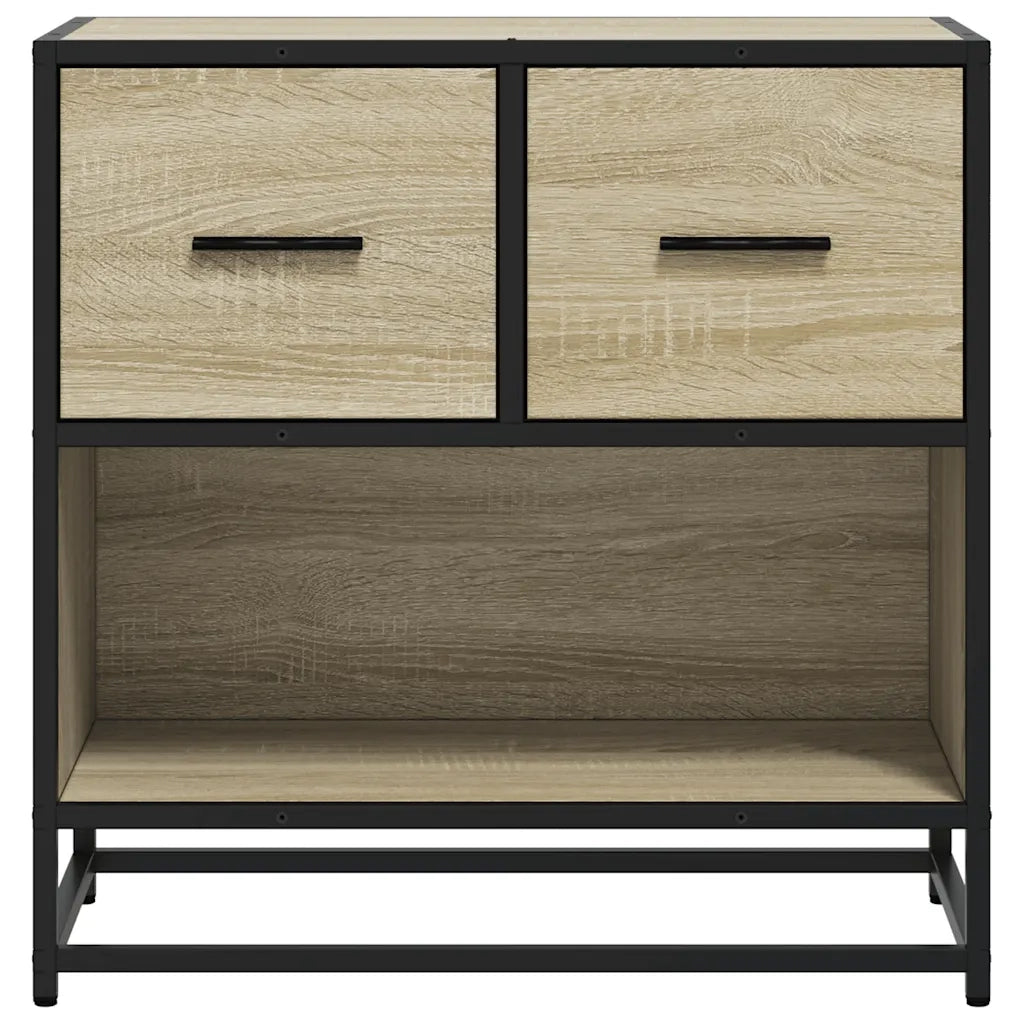 Comodino Rovere Sonoma 60x31x60 cm in Truciolato e Metallo 848695