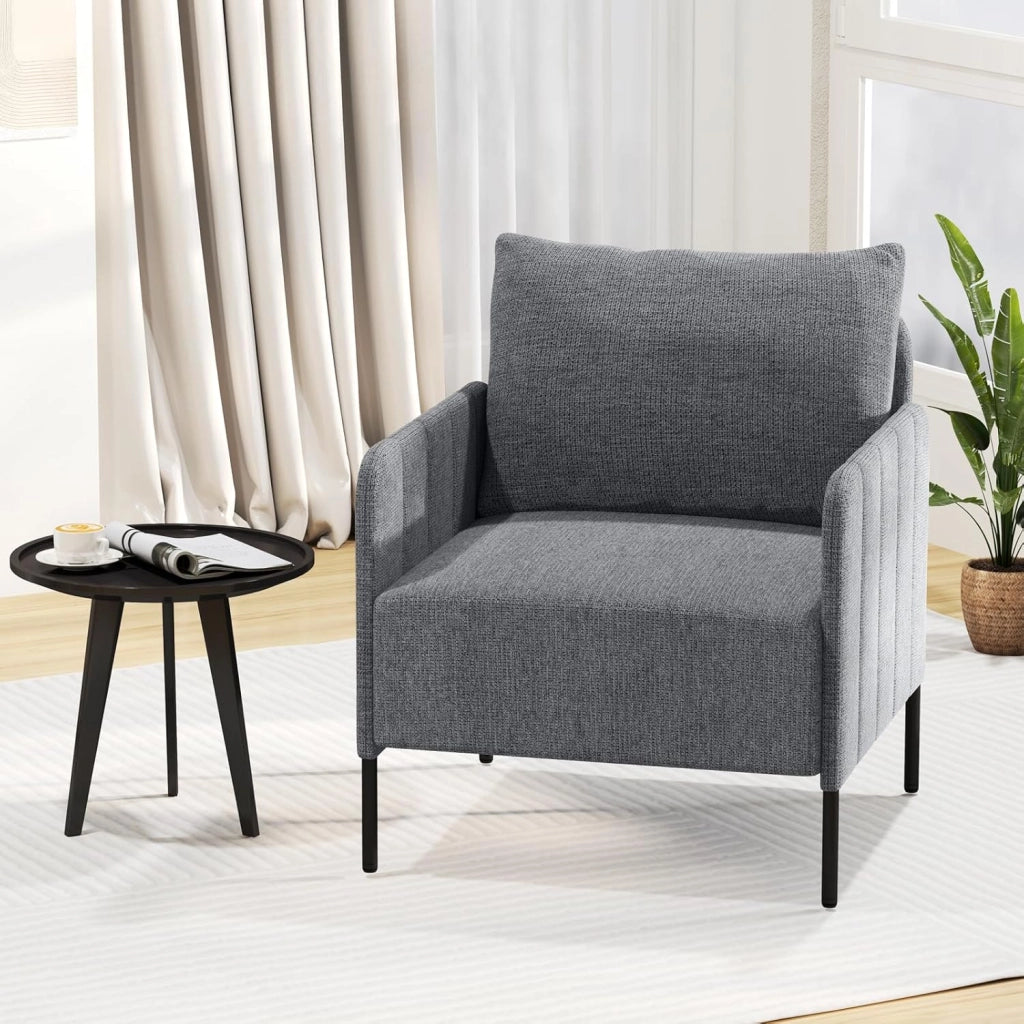 Poltrona Relax, Poltrona Singola in Chenille con Cuscino, Sedia da Soggiorno con Piedini Regolabili, Sedia Moderna per Camera da Letto, Studio, Portata 150 kg
