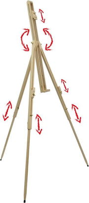 Easel in Legno di Abete Massiccio - Easel Leggero da Trasportare in Legno - Estremamente Stabile per Dipinti Disegni e Schizzi
