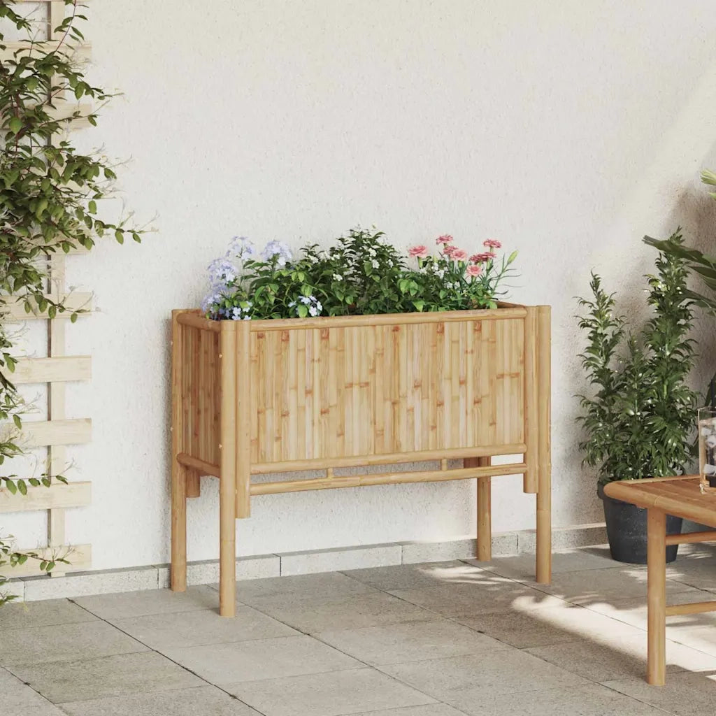 Fioriere | Cassetta per fiori | Letto Rialzato Marrone 90 x 35 x 70 cm Bamb¨´