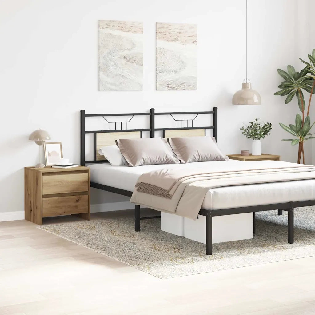 Set di 2 Comodini | Armadio da Notte | Mobiletto da notte Rovere artigianale 45 x 34 x 44,5 cm