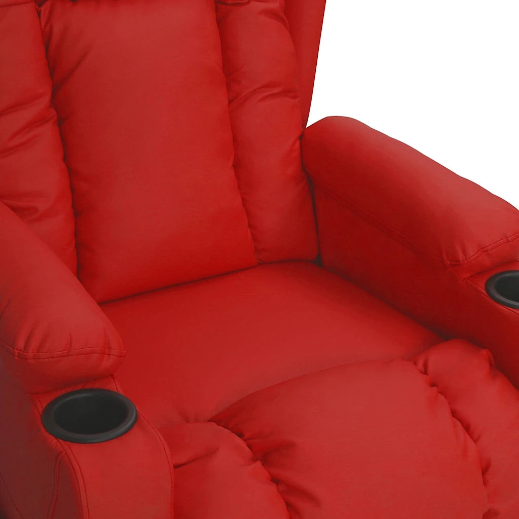 Divano Sedia-Poltrona Reclinabile Rosso Vino in Similpelle 617178