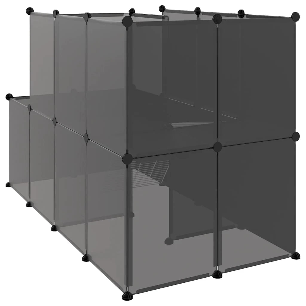 Gabbia per piccoli animali 142 x 74 x 93 cm PP e acciaio nero 02_0041646