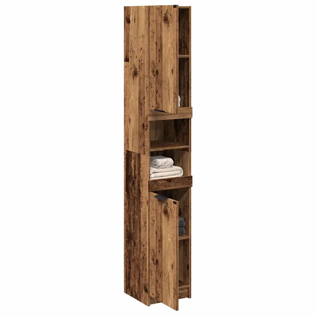 Armadietto Bagno | Armadio da bagno Legno Antico 32x34x188,5 cm Legno Multistrato
