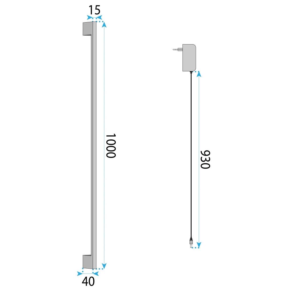 Applique Da Parete Led Lhj064-w 100cm Black