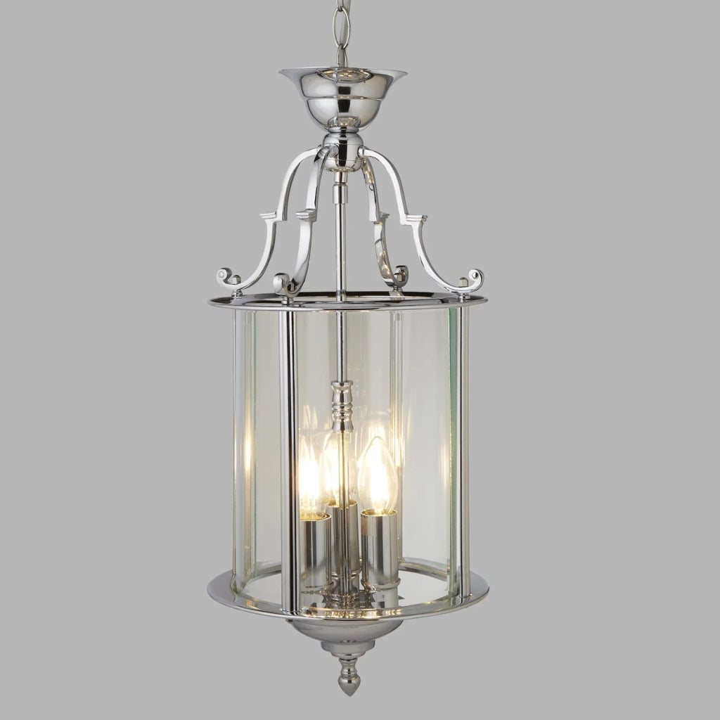 Lampadario Industrial-Nordico Balls Adjustable Cromo Vetro 3 Luci E14