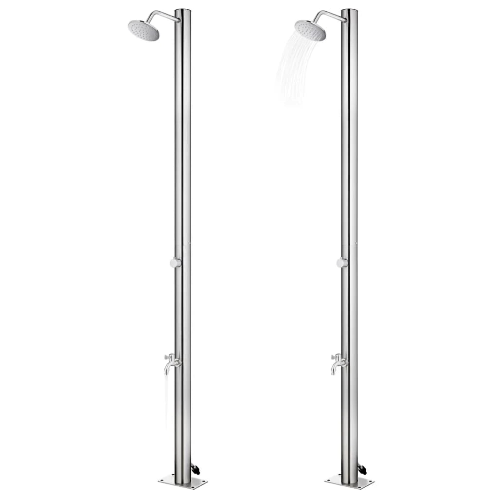 Doccia da giardino con base 220 cm acciaio inox marrone 02_0042041