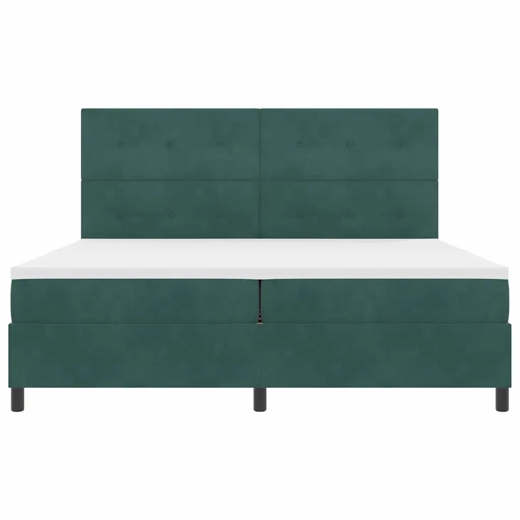Letto a Sorgente LED Verde Scuro 200 x 200 cm Velluto 3343337
