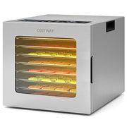 Essiccatore per frutta da 850W con timer 48 ore, Controllo temperatura 35¡æ-75¡æ per carne Argento-Piccoli elettrodomestici da cucina