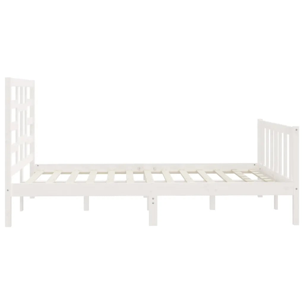 Giroletto senza Materasso-Struttura Letto Bianco 140x200 cm Legno Massello Pino 435682