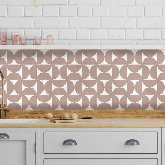 Tessere vinili per rivestimento muro - acqua resistente - 24 pezzi - autoadesivi - geometrico - ideale per cucina e bagno
