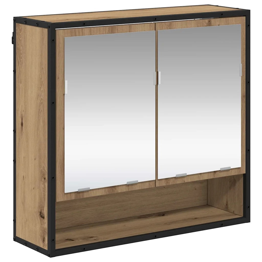 Set di mobili per il bagno con porta 4 pcs Rovere artigianale 3402543
