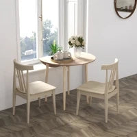 Tavolo Pieghevole Moderno a Ribalta per Cucina e Soggiorno, in Truciolato, Ø89x73.5 cm