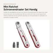 Set di Raccorda a Ratchet Mini - 2 Pezzi - Adattabile - Materiale di Alta Qualità - 11,20 x 6,50 x 1,50 cm