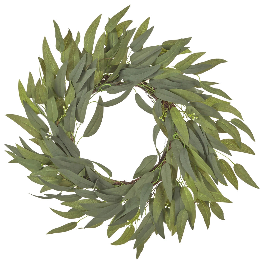 Ghirlanda per porta Verde Fiore artificiale decorativo fatto a mano rotondo 65 cm Decorazione da tavolo per parete Stile rustico tradizionale
