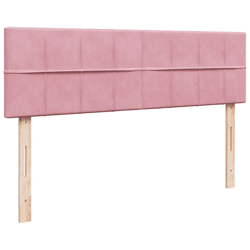 vidaXL Struttura Letto Pouf con Materassi Rosa 160x200 cm Velluto