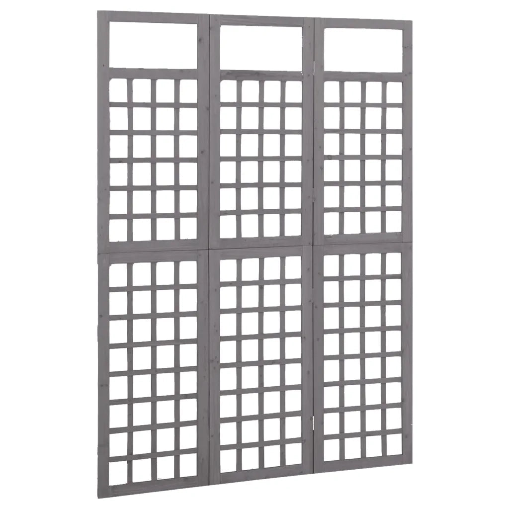Divisorio Ambienti | Divider per stanze | Paravento a 3 Pannelli in Legno di Abete Grigio 121x180 cm