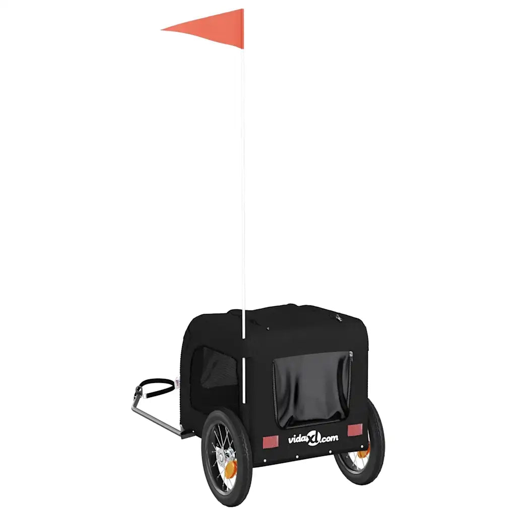 Rimorchio da Bici per Animali Nero Oxford e Ferro CFW3154632