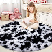 Tappeto 120x120 cm - morbido con piumino Shaggy - lavabile in macchina - antiscivolo - avvertenza di sicurezza - ideale per salotto/camera da letto/camera dei bambini - tappeto da pavimento