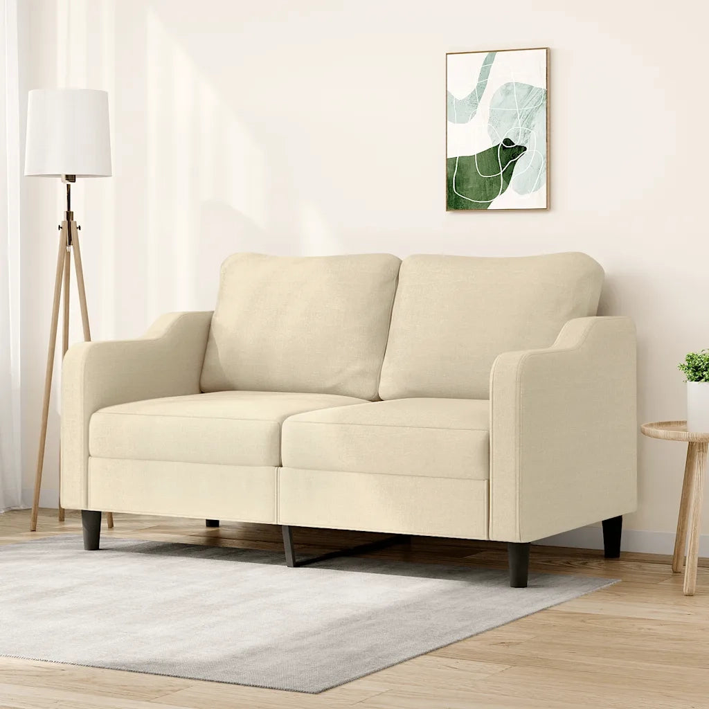 Divano a 2 Posti Crema 140 cm in Tessuto 359361