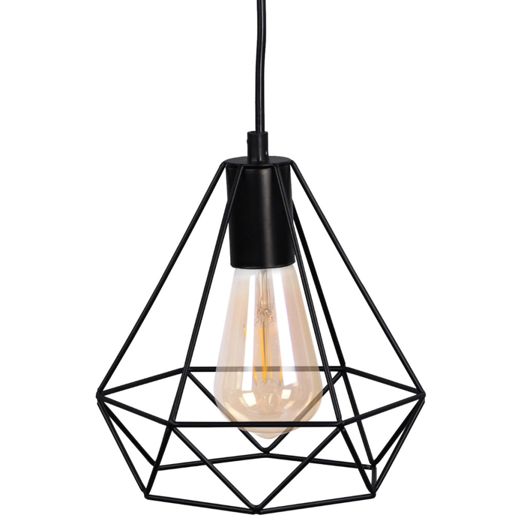 Lampada a sospensione Polux Vigo 1xE27 nera metallo 120cm